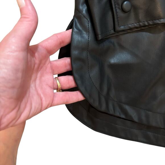 Zara Faux Leather Snap Up Jacket - Picture 10 of 13